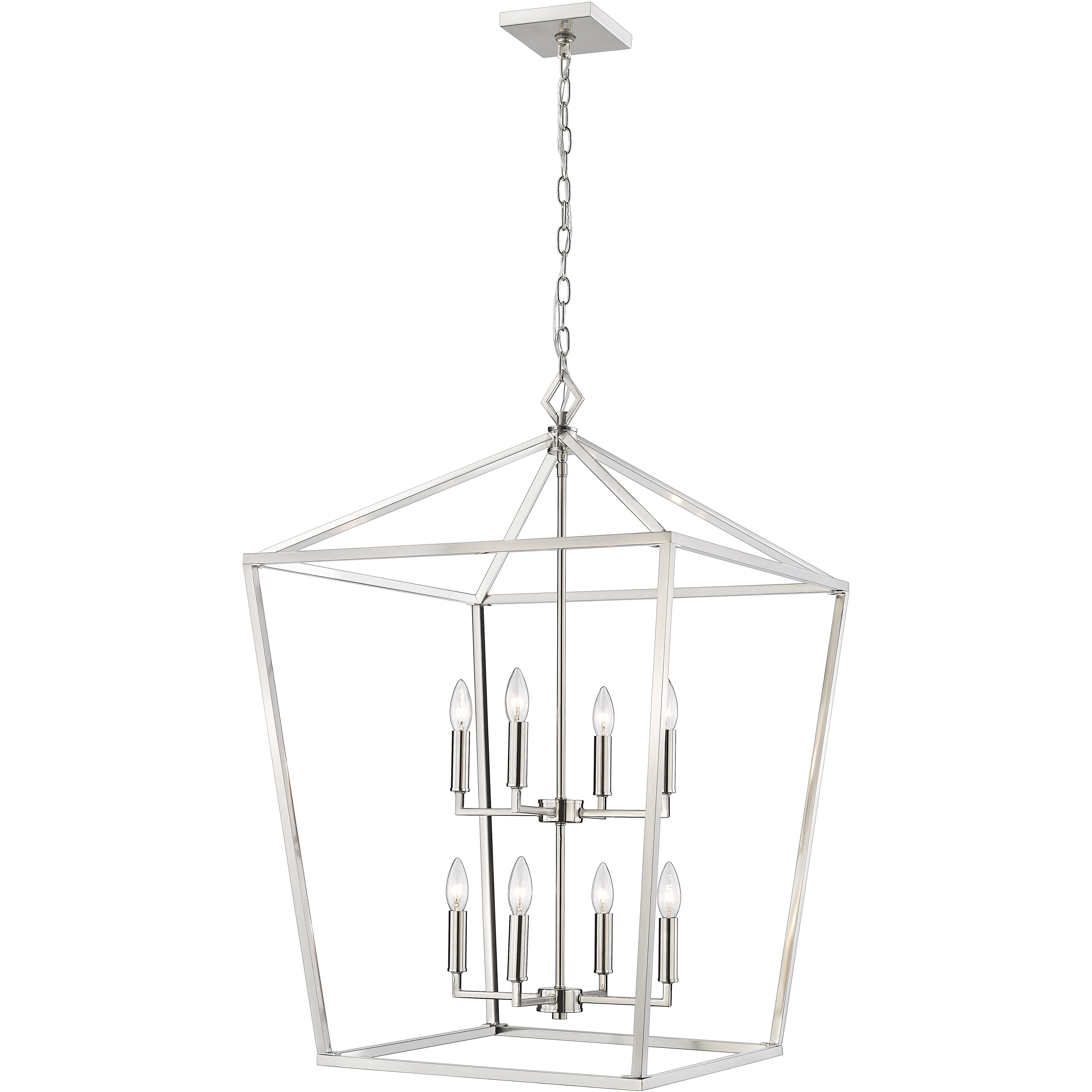 Corona 8 Light 24 inch Satin Nickel Pendant Ceiling Light